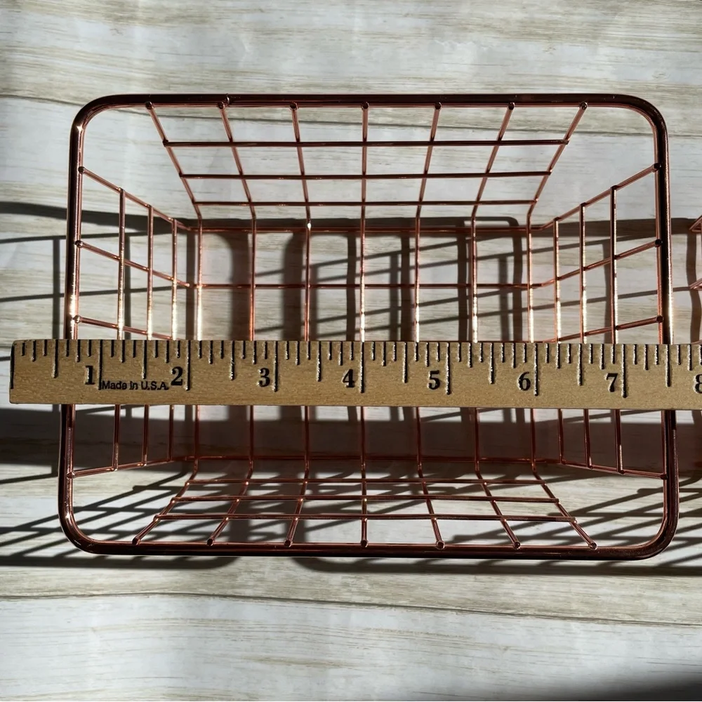 2 Rose Gold Storage Baskets - Picture 7 of 8
